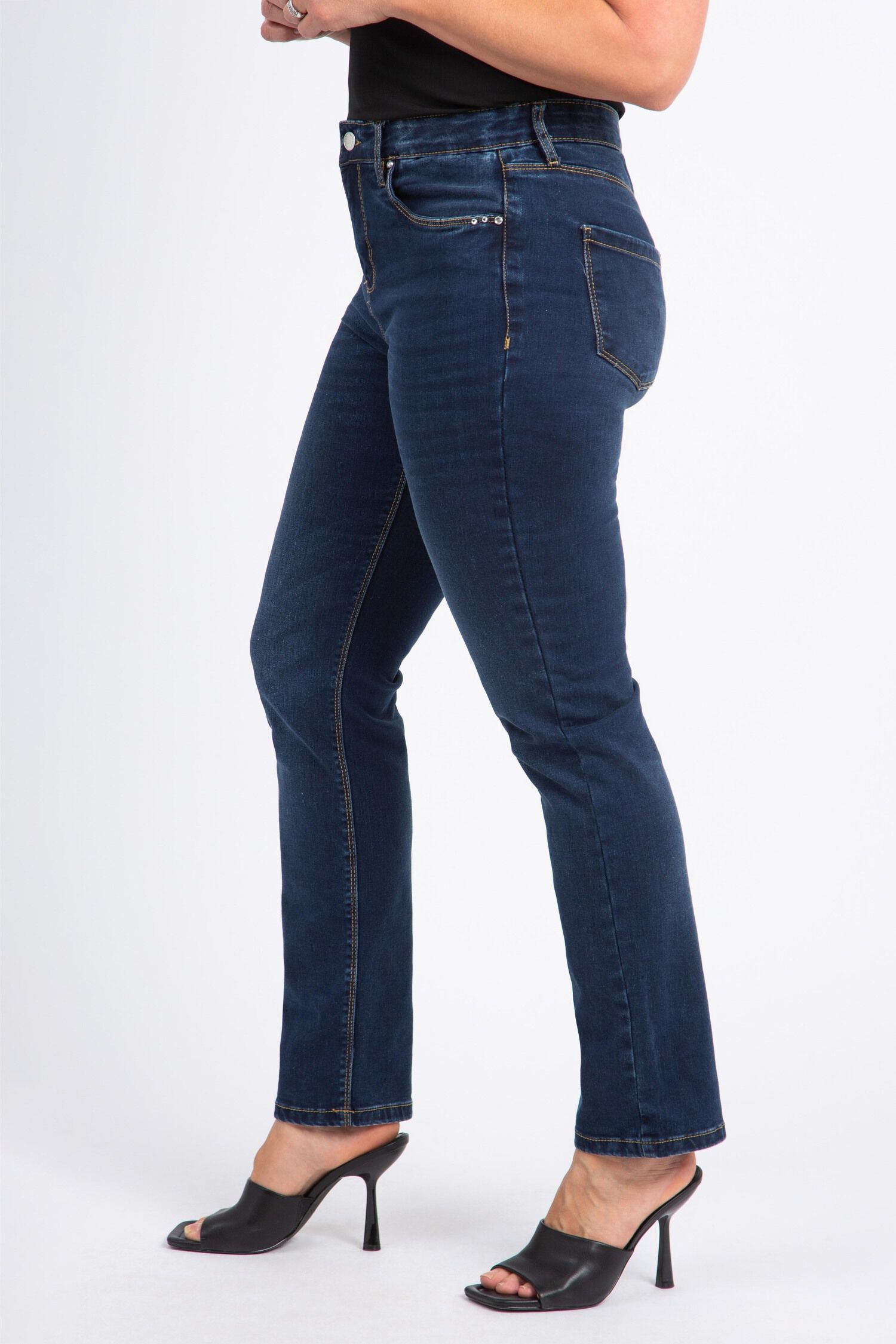 Smooth 5 Pocket 30" Solid Denim Pants Image 2